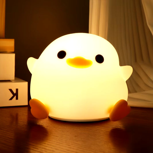 2024 Silicone Soft Mini Lovely Night Light Rechargeable Touch Led Night Light Cute Duck Cartoon Animals Silicone for Kids Baby